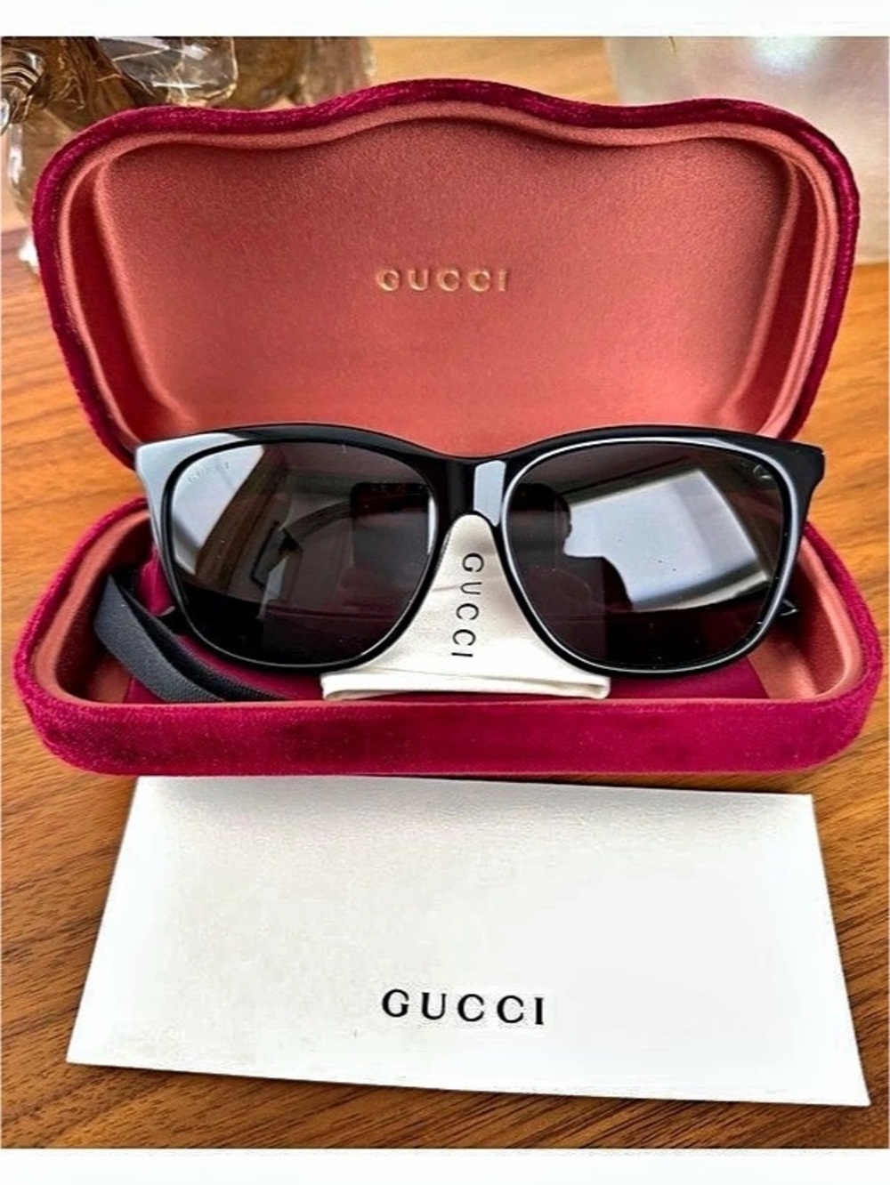 Gucci GG1324S Oversized Rectangular Sunglasses Black Sunglasses